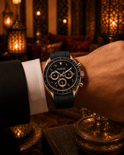 Parusio mens chronograph black - parusio,