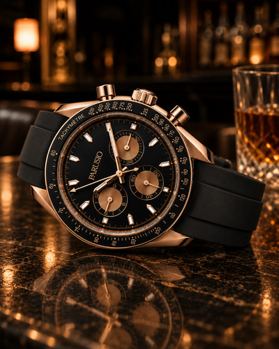 Parusio mens chronograph - mens, black