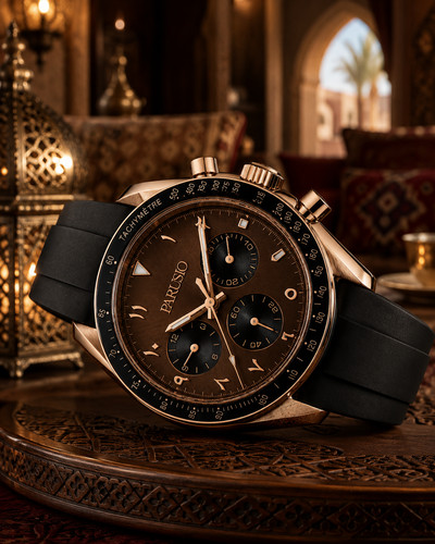 Parusio mens chronograph - chronograph, black